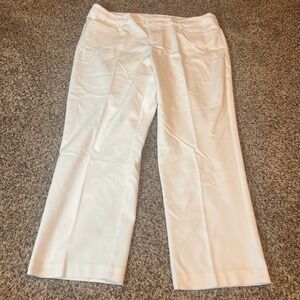 CJ Banks Women's‎ 18W Petite White Relaxed Fit High Rise Trousers Pants